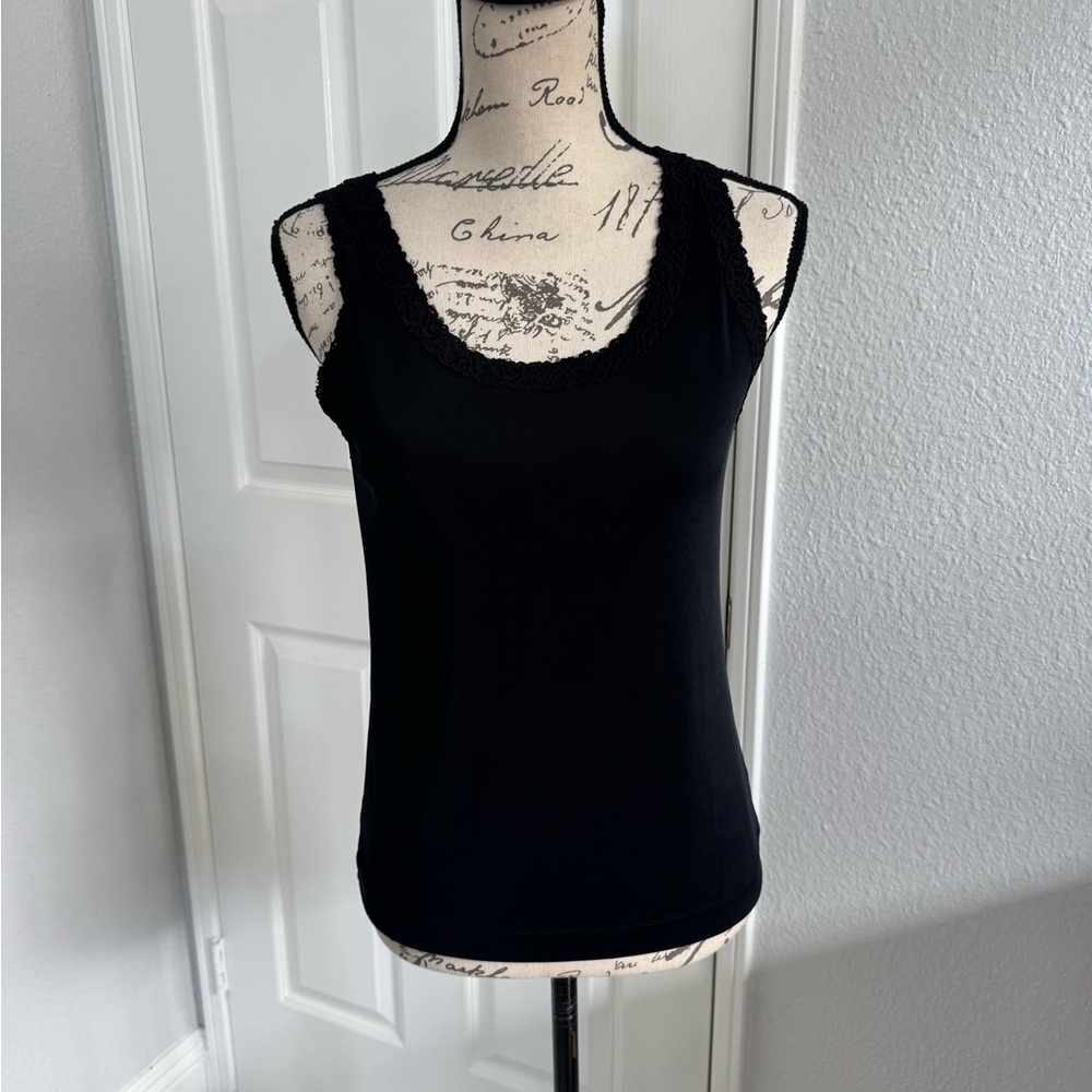 Chico's Black Lace Accent Tank Top